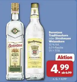 Combi Berentzen Traditionskorn oder Strothmann Weizenkorn Angebot