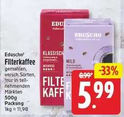 EDEKA Wucherpfennig Eduscho' Filterkaffee Angebot