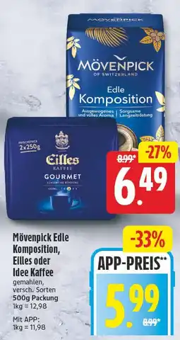 EDEKA Wucherpfennig Mövenpick Edle Komposition, Eilles oder Idee Kaffee Angebot