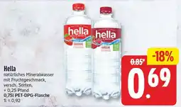 EDEKA Wucherpfennig Hella natürliches Mineralwasser Angebot
