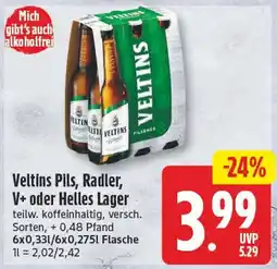 EDEKA Wucherpfennig Veltins Pils, Radler, V+ oder Helles Lager Angebot