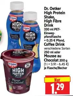 Edeka Herkules Dr. Oetker High Protein Shake, High Fibre Drink Angebot