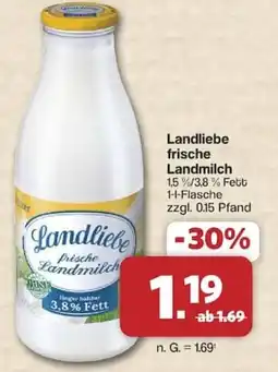 Famila Nord West Landliebe frische Landmilch Angebot
