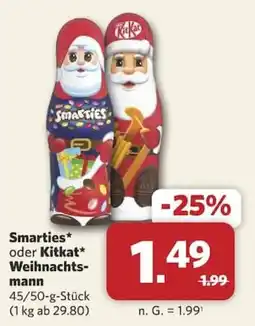 Combi Smarties* oder Kitkat* Weihnachtsmann Angebot