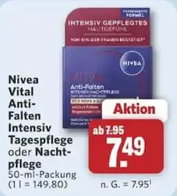 Combi Nivea Vital Anti-Falten Intensiv Tagespflege oder Nachtpflege Angebot