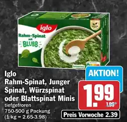 HIT Iglo Rahm-Spinat Angebot