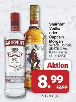 Famila Nord West Smirnoff Vodka oder Captain Morgan Angebot