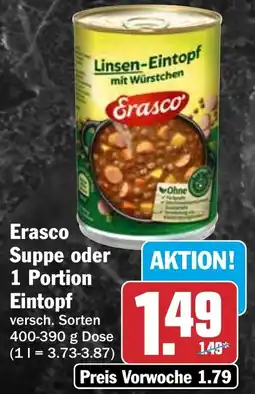 HIT Erasco Linsen-Eintopf mit Würstchen Angebot
