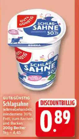Elli Markt GUT&GÜNSTIG Schlagsahne Angebot