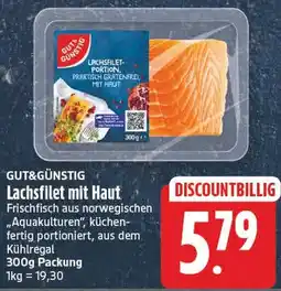 EDEKA Wucherpfennig GUT&GÜNSTIG Lachsfilet mit Haut Angebot