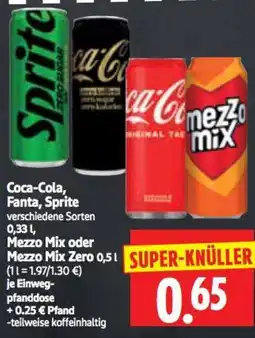 Edeka Herkules Coca-Cola, Fanta, Sprite, Mezzo Mix oder Mezzo Mix Zero Angebot