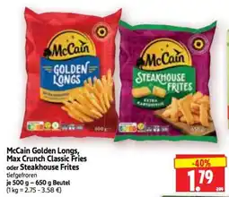 Edeka Herkules McCain Golden Longs, Max Crunch Classic Fries oder Steakhouse Frites Angebot