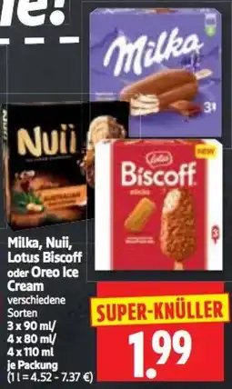 Edeka Herkules Milka, Nuii, Lotus Biscoff oder Oreo Ice Cream Angebot