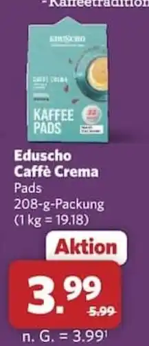 Combi Eduscho Caffè Crema Pads Angebot