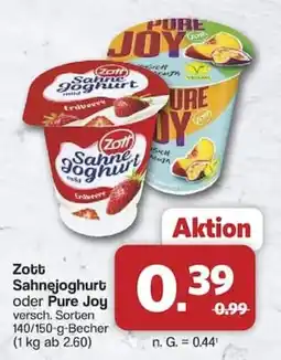 Famila Nord West Zott Sahnejoghurt oder Pure Joy Angebot