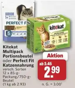 Combi Kitekat Multipack Portionsbeutel oder Perfect Fit Katzennahrung Angebot