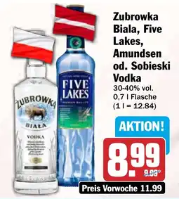 HIT Zubrowka Biala, Five Lakes, Amundsen od. Sobieski Vodka Angebot