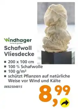 Globus Baumarkt Windhager Schafwoll Vliesdecke Angebot