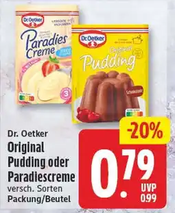 EDEKA Wucherpfennig Dr. Oetker Original Pudding oder Paradiescreme Angebot