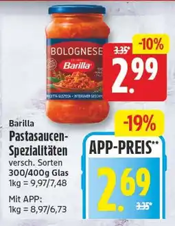EDEKA Wucherpfennig Barilla Bolognese Angebot
