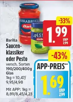 EDEKA Wucherpfennig Barilla Saucenklassiker oder Pesto Angebot
