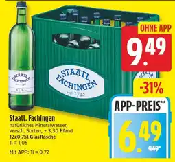 EDEKA Wucherpfennig Staatl. Fachingen natürliches Mineralwasser Angebot