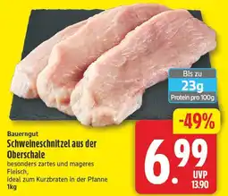 EDEKA Wucherpfennig Bauerngut Schweineschnitzel aus der Oberschale Angebot