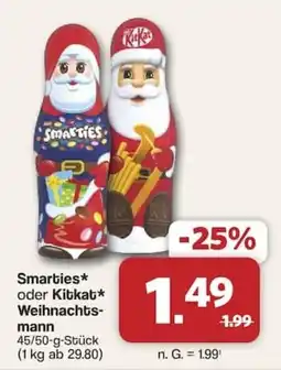 Famila Nord West Smarties oder Kitkat Weihnachtsmann Angebot