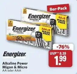 Combi Energizer Alkaline Power Migon & Micro Angebot