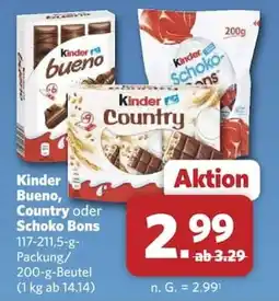 Combi Kinder Bueno, Country oder Schoko Bons Angebot