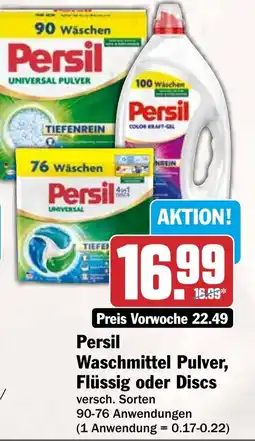HIT Persil Waschmittel Pulver, Flüssig oder Discs Angebot