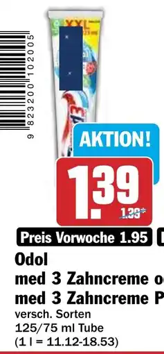HIT Odol med 3 Zahncreme Angebot