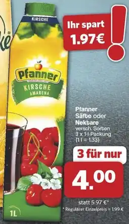 Famila Nord West Pfanner Säfte oder Nektare Angebot