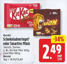 EDEKA Wucherpfennig Nestlé Schokoladenriegel' oder Smarties Minis Angebot
