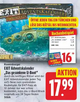 EDEKA Wucherpfennig Ravensburger EXIT Adventskalender "Das gesunkene U-Boot" Angebot