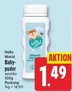 EDEKA Wucherpfennig Hello World Baby-puder sensitiv Angebot