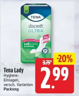 EDEKA Wucherpfennig Tena Lady Hygiene-Einlagen Angebot