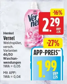 EDEKA Wucherpfennig Henkel Vernel Weichspüler Angebot