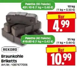 Herkules Baumarkt REKORD Braunkohle Briketts Angebot