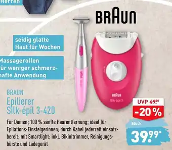 Aldi Nord Braun Epilierer Silk Epil 3-420 Angebot