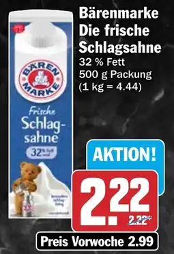 HIT Bärenmarke Frische Schlagsahne Angebot