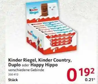 Selgros Kinder Riegel, Kinder Country, Duplo Oder Happy Hippo Angebot