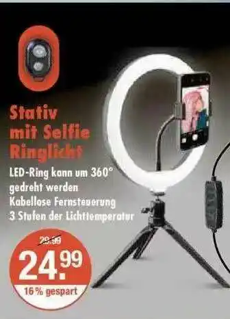 V Markt Stativ Mit Selfie Ringlicht Angebot