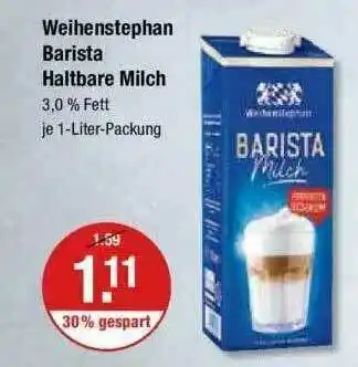 V Markt Weihenstephan Barista Haltbare Milch Angebot