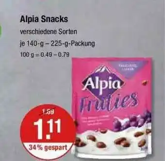 V Markt Alpia Snacks Angebot