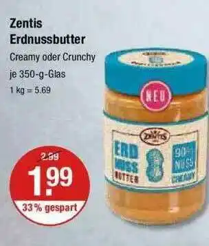 V Markt Zentis Erdnussbutter Angebot