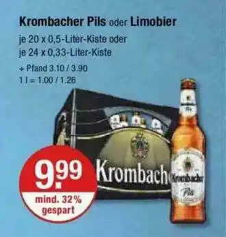 V Markt Krombacher Pils Oder Limobier Angebot