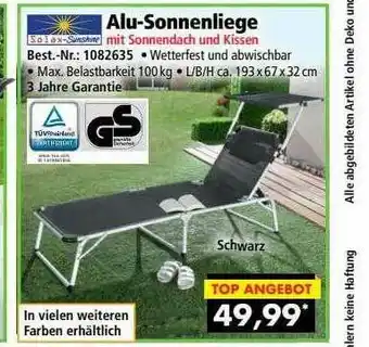 Norma24 Solax-sunshine Alu-sonnenliege Angebot