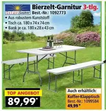 Norma24 Solax-sunshine Bierzelt-garnitur Angebot