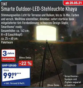 Aldi Nord Tint Smarte Outdoor LED  Stehleuchte Khaya Angebot